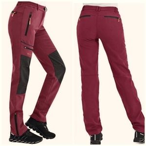 Postropaky Outdoor Hiking Insulated Softshell Pants Rose Red Color Size 20.